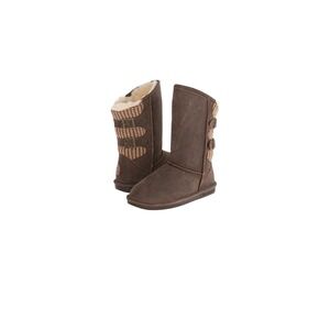 Bearpaw Boshie Women's Winter Boots Chestnut Brown Sheepskin Foot Bed Size 7